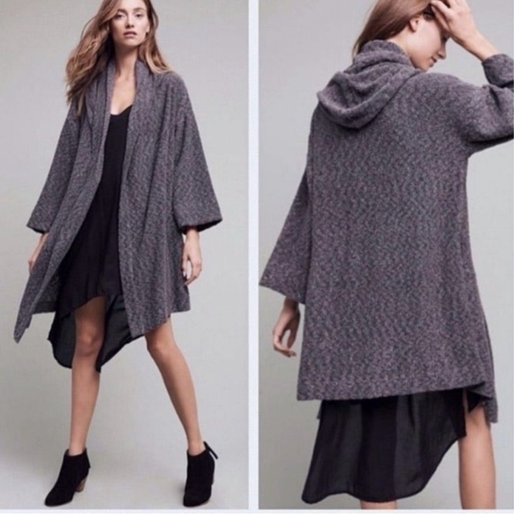 Anthropologie Saturday Sunday Ingleside Metallic hooded open cardigan